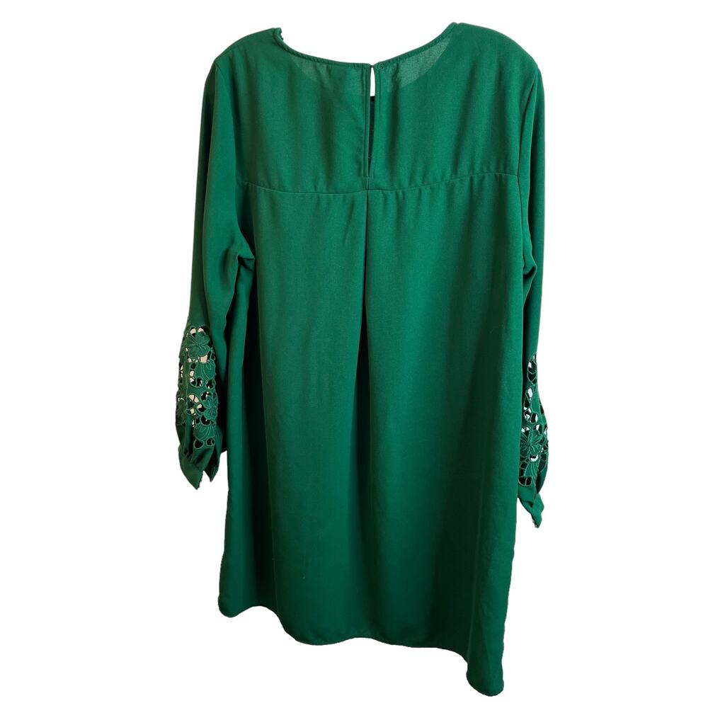 H & M Dress Green Floral Cut Out Sleeve 12 - Picture 9 of 9